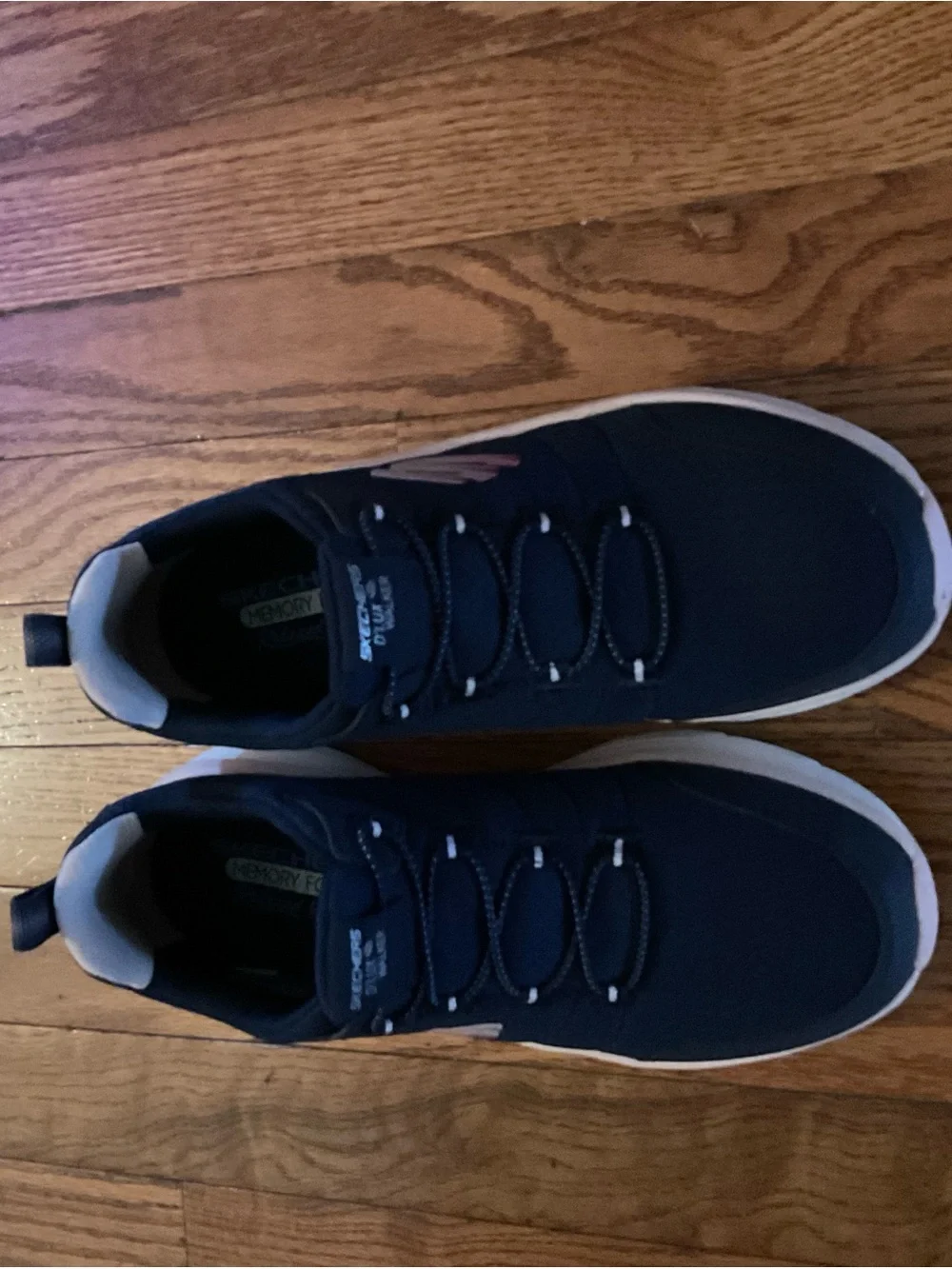 Skechers D'Lux Walker sneakers in navy and pink Sz 8.5